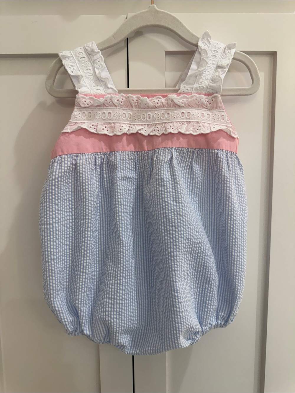 TBBC Bubble in Breakers Blue Seersucker/Sandpearl Pink 2T